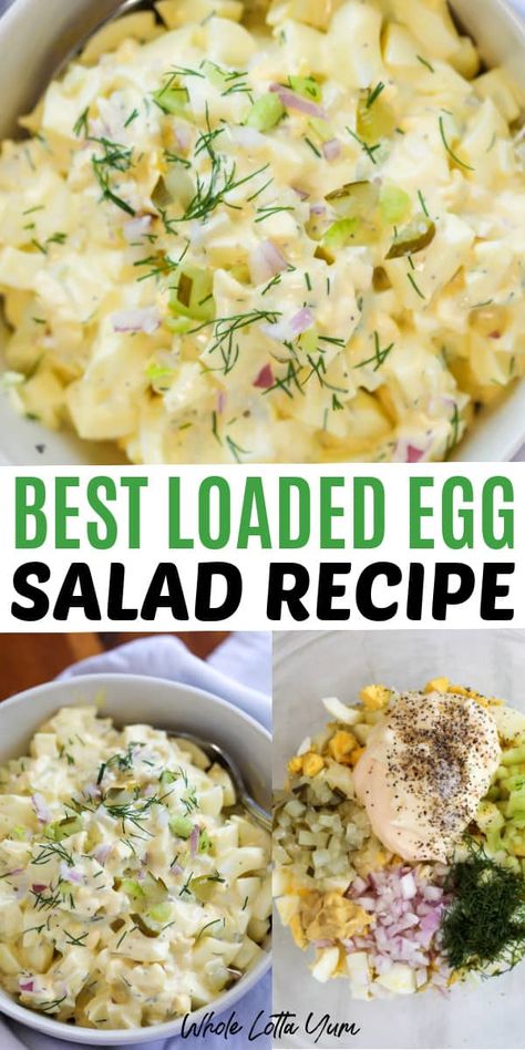 Loaded Egg Salad, Salad With Pickles, Creamy Egg Salad, Chicken Egg Salad, Lettuce Boats, Keto Egg Salad, Classic Egg Salad Recipe, Egg Nutrition Facts, Egg Salad Sandwich Recipe