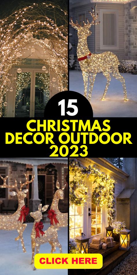 Create a winter wonderland in your yard with Christmas decor ideas outdoor yard 2023. Immerse yourself in the magic of the season by exploring a variety of DIY projects that turn your yard into a festive oasis. From whimsical lights to charming yard decorations, discover ways to make your outdoor space a delightful retreat for holiday gatherings. Yard Decor For Christmas, Front Yard Holiday Decor, Amazing Outdoor Christmas Decorations, Winter Wonderland Yard Decor, Decorating Yard For Christmas, 2023 Outdoor Christmas Decorations, Themed Outdoor Christmas Decorations, Xmas Outside Decorations, Outside Christmas Decor Yard Decorations Winter Wonderland