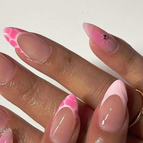 @nailzzbysteph on Instagram: "pink mix & match set 🩷" Mix And Match Nails, Mismatched Nails, Nail Inspiration, Black Nails, Almond Nails, Mix Match, Pink Nails, Nails Inspiration, Nail Ideas