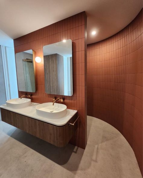 National Tiles | Talk about heating things up! 🔥 Feast your eyes on this sizzling terracotta bathroom masterpiece! Our Costa Nova tiles steal the show… | Instagram Terracotta Bathroom Tiles, Terracotta Tile Bathroom, Bathroom Terracotta, Terracotta Tiles Bathroom, Terracota Tile, Mediterranean Terracotta, Terracotta Bathroom, Coloured Tiles, National Tiles