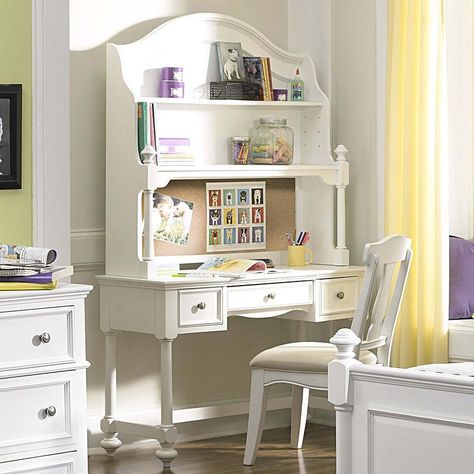 Diy Manga, White Desk With Hutch, Country Chic Bedroom, Dollhouse Desk, Victorian Clocks, Armoire Desk, Computer Armoire, Belfort Furniture, Side Bed