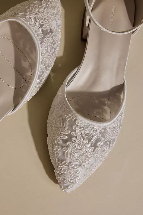 Heels With Ankle Strap, Melissa Sweet, Low Block Heels, Book An Appointment, Davids Bridal, Beautiful Embroidery, View Image, Bridal Shoes, Wedding Shoes