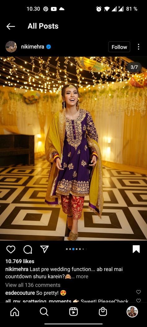 Niki mehra Niki Mehra Wedding, Niki Mehra, Cambridge Ielts, Patiala Suit, Designer Outfits, Wedding Function, Indian Designer Outfits, Indian Designer, Three Color