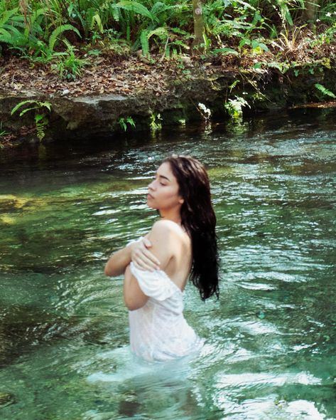 when the inspo is: dreamy river fairy Thank u to my pretty model 🤍 @tayloryorktamayo #ethereal #dreamy #waterphotography #photographer Ethereal Photoshoot Fairytale, Dress In Water Photoshoot, Fountain Photoshoot, Dreamy Poses, River Photoshoot Ideas, River Senior Pictures, Venusian Energy, Ethereal Elopement, River Fairy