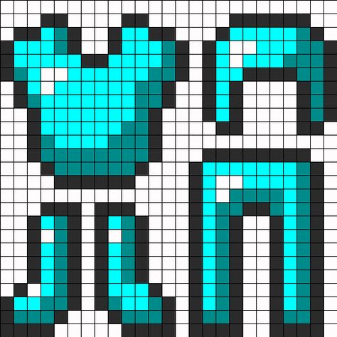 Minecraft Dimond Armor Perler Bead Pattern | Bead Sprites | Misc Fuse Bead Patterns Minecraft Patterns Templates, Pearl Beads Pattern Minecraft, Orange Perler Bead Patterns, Minecraft Hama Beads Pattern, Perler Bead Minecraft Patterns, Pixel Art Armor, Diamond Armor Minecraft, Perler Bead Minecraft, Minecraft Perler Bead Patterns