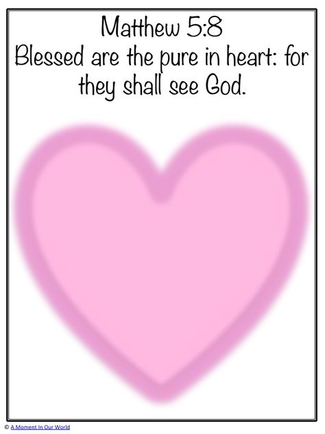 Free Printable Monday Memory Verse Matthew 5:8 Memorie Verse, Mathew 5, Study Craft, Bible Printables, Matthew 5, Themed Activities, School Room, Memory Verse, Creative Learning