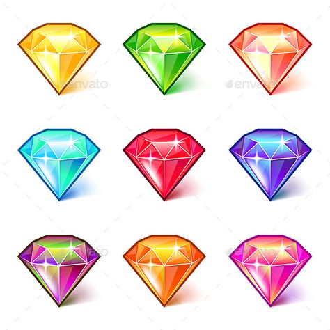 Colorful Cartoon Diamonds Icons Set Cartoon Faces Expressions, Funny Cartoon Faces, Game Gem, Diamond Icon, Crystal Drawing, Diamond Tattoos, Free Art Prints, Desenho Tattoo, Lukisan Cat Air