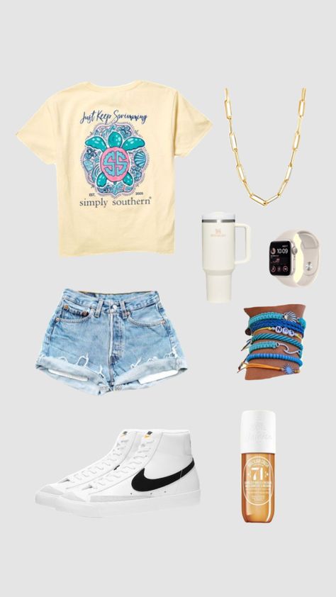 Summer Outfits 2024 Preppy, Cute Summer Outfits For Teens Aesthetic, Teen Preppy Outfits, Summer Outfits Appropriate, Cute Summer Outfits 2024, Preppy Summer Outfits Casual, Outfit Collage Summer, Shuffles Outfits Summer, Vsco Outfits Summer