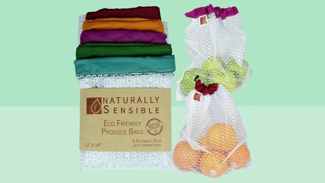 These Reusable Bags Will Keep Your Produce Fresher for Longer | Better Homes & Gardens Best Reusable Grocery Bags, Small Farms, Reusable Produce Bags, Grocery Bags, Produce Bags, Green Blue Purple, Small Farm, Reusable Shopping Bags, Reusable Straw