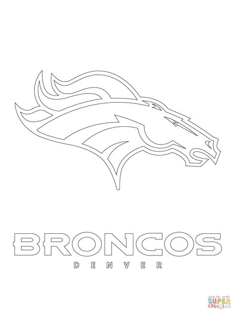 Denver Broncos Logo coloring page | SuperColoring.com Broncos Colors, Football Coloring Pages, Nfl Football Helmets, Denver Broncos Logo, Nfl Broncos, Broncos Logo, Go Broncos, Denver Broncos Football, Broncos Football