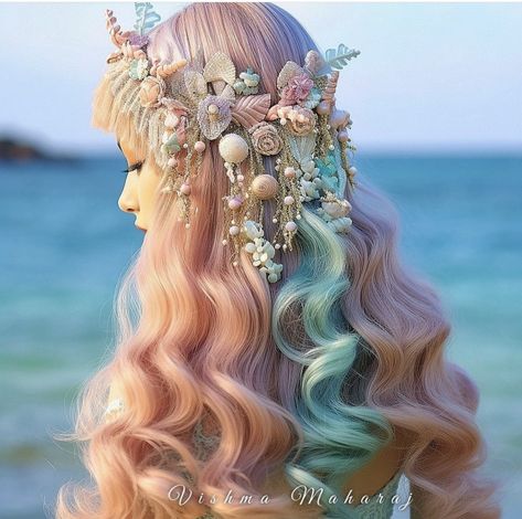 Mermaid Headpiece, Mermaid Hair Accessories, Mermaid Costumes, Fairytale Party, Mermaid Aesthetic, Fantasy Hair, Fantasy Gowns, Mermaid Costume, Pretty Clothes