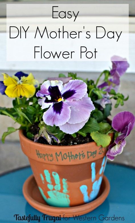 Flower Pot Handprint Mother Day Gifts, Handprint Pots Mother Day Gifts, Mothers Day Crafts Flower Pot, Flower Pot Crafts For Mothers Day, Mothers Day Pots From Kids, Mothers Day Flower Pot, Western Garden, Diy Flower Pot, Diy Mother's Day Crafts