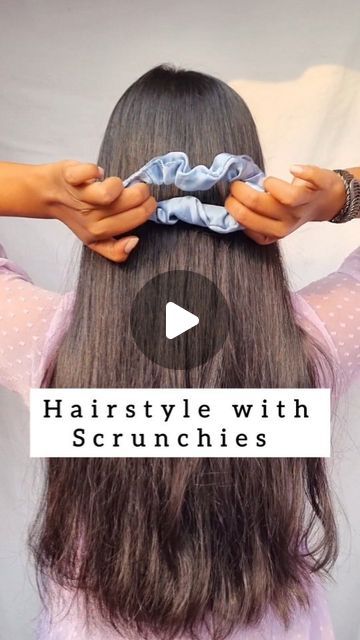 Different Scrunchie Ideas, Going To Bed Hairstyles, Hairstyles Using Scrunchies, Simple Hairstyle For Short Hair Easy, Large Scrunchie Hairstyles, Hairstyles With A Scrunchie, Cute Hairstyles With Scrunchies, Easy Hairstyles With Scrunchies, Cute Hairstyles For Fall