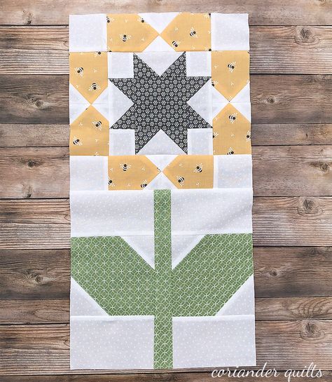 Free Flower Quilt Block Patterns, Spring Quilts Ideas, Flower Quilt Blocks Free Pattern, Flower Quilt Blocks, Coriander Quilts, Quilt Flowers, Sunflower Quilt, Flower Quilt Patterns, Sunflower Quilts