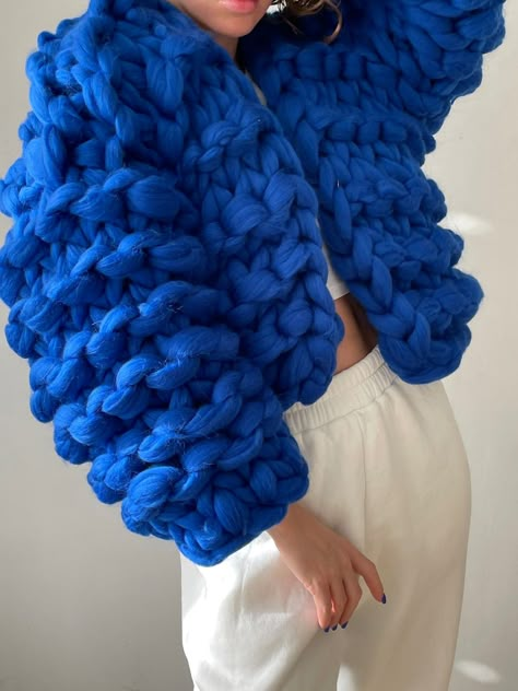 Super Chunky Cardigan, Giant Yarn, Big Yarn, Pull Crochet, Chunky Knitting, Warm Cardigan, Yarn Bag, Crochet Coat, Chunky Cardigan