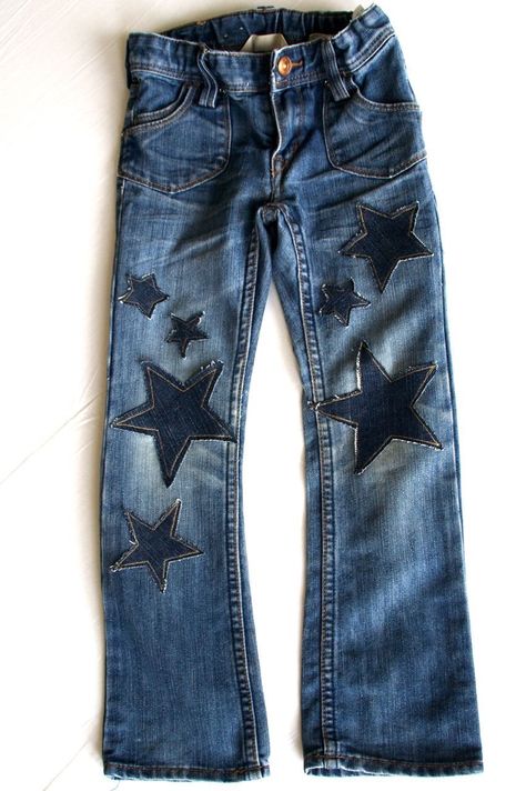 Stella Jeans, Diy Pants, Patch Pants, Lace Jeans, Knee Patches, Thrift Flip, Old Shirts, Jeans Diy, Patched Jeans