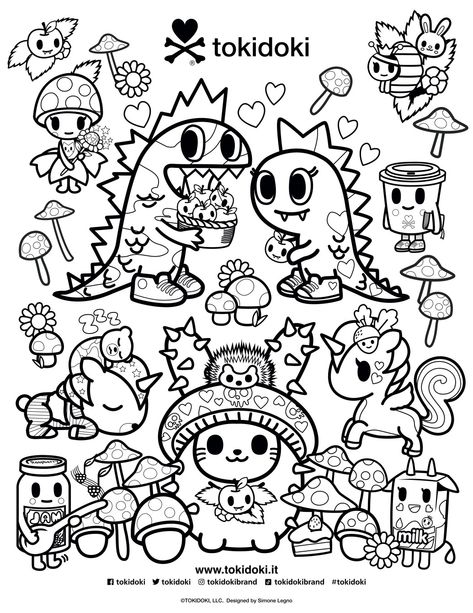 Tokidoki Coloring Pages Free Printable, Tokidoki Coloring Pages, Toki Doki, Doddle Art, Family Coloring Pages, Star Coloring Pages, Colouring Sheets, Drawing People Faces, Adult Colouring Pages