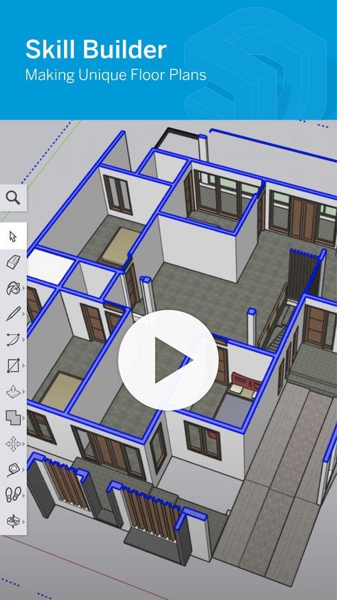 3d Were House Sketchup, Small House Drawing, Sketchup Tips, Sketchup Architecture, Architecture Tutorial, Florida Style Homes, Floor Plan Sketch, Floor Plan With Dimensions, Rendered Floor Plan