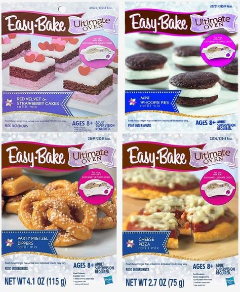 Easy Bake Mega Bundle Set of 4 Oven Mixes Refills (Pizza, Party Pretzel Dippers, Red Velvet & Strawberry Cakes, Mini Whoopie Pies) Easy Bake Oven Refills, Mini Whoopie Pies, Easy Bake Oven Mixes, Red Velvet Strawberry, Easy Bake Oven Recipes, Kids Cooking Set, Cheese Dippers, Pretzel Mix, Mix Pizza