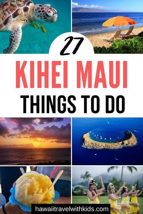 Find out the best things to do in Kihei Maui recommended by top Hawaii blog Hawaii Travel with Kids. Collage image of Molokini Crater, a sea turtle, beach, shave ice, and hula dancers. South Maui Things To Do, Things To Do In Wailea Maui, Wailea Maui Things To Do, Things To Do In Maui With Kids, Kihei Maui Things To Do, Maui Wailea, Kihei Hawaii, Maui Hawaii Honeymoon, Maui Kihei