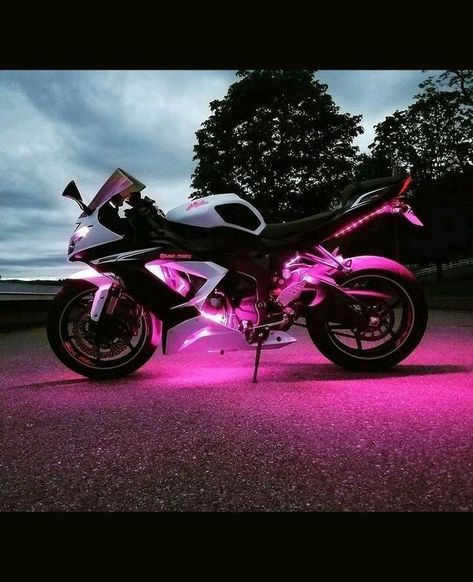 Kawasaki Ninja Motorcycles, Motorcycle Ninja Kawasaki, Pink Ninja Motorcycle, White Kawasaki Ninja, Pink And White Motorcycle, Sport Bikes Aesthetic, Pink Ninja 400, Kawasaki Ninja 400 Modified, Pink Motorcycle Aesthetic