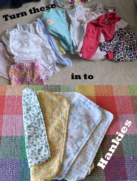 Diy Hankies, Reusing Clothes, Reusable Things, Sustainable Sewing, Old Baby Clothes, The Germs, Baby Sheets, Modern Society, Vintage Baby Clothes