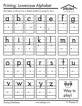 Lowercase Alphabet Tracing Worksheets - Free Printable PDF Lowercase Letters Printable, Handwriting Worksheet, Letters Printable, Homeschool Preschool Activities, Alphabet Tracing Worksheets, Lowercase Alphabet, Preschool Writing, Letter Worksheets, Printable Alphabet