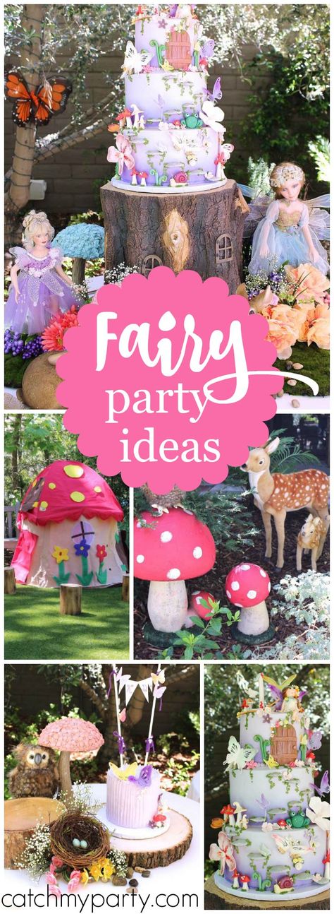 What a gorgeous outdoor fairy garden girl birthday party! See more party ideas at CatchMyParty.com! Fairy Party Ideas, Enchanted Forest Birthday Party, Fairy Princess Party, Enchanted Forest Birthday, Forest Birthday Party, Fairy Theme Party, Fairy Garden Birthday Party, Fairytale Party, Fairy Tea Parties