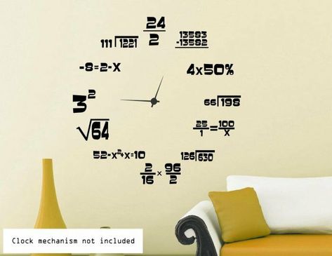 Math Decorations, Clock Background, Living Room Designs India, Math Wall, Math Lab, Palette Wall, Doodle Wall, Math Quotes, Math Charts