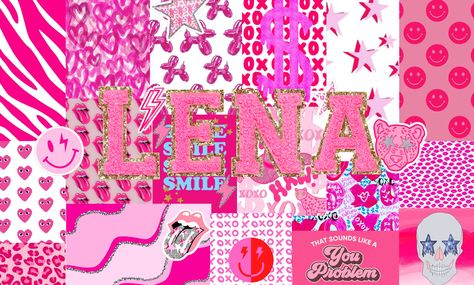 Customized hot pink and preppy computer background! #preppy #hotpink #letters Pink Computer Background, Preppy Computer, Background Preppy, Pink Computer, Computer Background, Computer Backgrounds, Sounds Like, Hot Pink, Computer