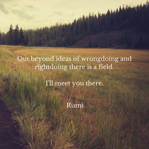 Out beyond ideas of wrongdoing and rightdoing there is a field. I'll meet you there-Rumi Bowie Quotes, Napoleon Dynamite, Golf Quotes, Rumi Quotes, Motivational Posters, Rumi, Great Quotes, Wise Words, Me Quotes