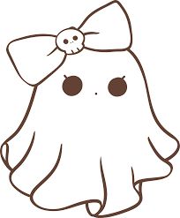 How To Draw Cute Ghosts Step By Step, Cute Gost Pic, Aesthetic Drawing Outline, Halloween Punch Needle Ideas, Birthday Ghost Drawing, Doodle Ghost Cute, Cool Ghost Drawing, Cute Little Halloween Drawings, Ghost Simple Drawing