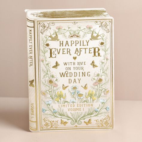 Happily Ever After Wedding Card Book Cover Wedding Invitation, Book Wedding Invite, Wedding Invitation Book, Happily Ever After Wedding Theme, Wedding Book Cover, Wedding Card Book, Book Invitations, Wedding Hampers, Princess Wedding Theme