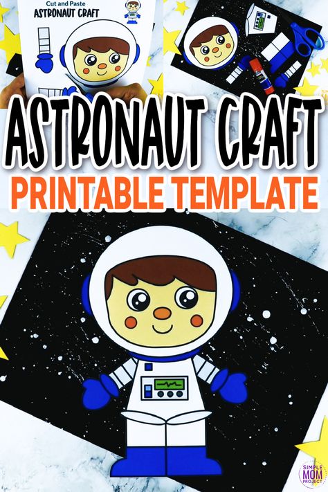 Crafts for All Kids Archives - Simple Mom Project Astronaut Template Free Printable, Astronaut Template, Astronaut Printable, Astronaut Craft, Simple Mom Project, Planet Crafts, Construction Paper Crafts, Moon Crafts, Unicorn Wall Art