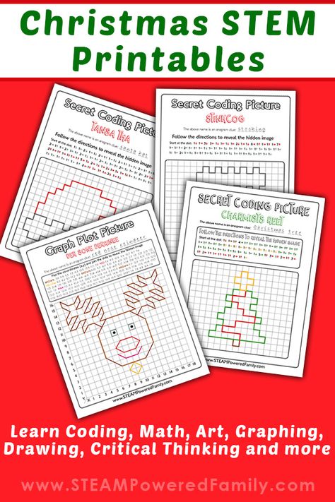 Christmas Math Activities Middle School, Coding Stem Activities, Christmas Graphing Activities, Christmas Activities For Upper Elementary, Christmas Stem Activities Middle School, Christmas Maths Activity, Middle School Holiday Activities, Stem Activities Upper Elementary, Middle School Christmas Activities