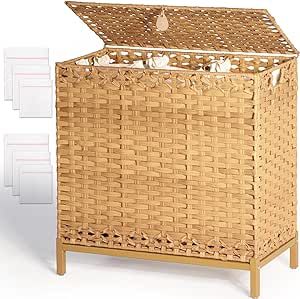 Wooden laundry hamper