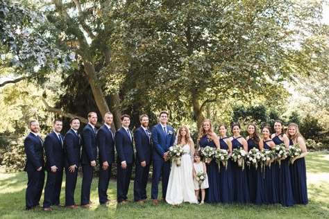 Wildflower Fall Wedding, Navy Bridal Parties, Blue Tuxedo Wedding, Blue And Yellow Wedding, Navy Blue And Gold Wedding, Rustic Spring Wedding, Blue Green Wedding, Dark Blue Wedding, Navy Blue Bridesmaids