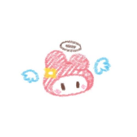 cute little drawing Sanrio Drawings Aesthetic, Hello Kitty Cute Drawing, Sanrio Drawing Ideas, My Melody Doodle, Doodles Sanrio, My Melody Drawing, Sanrio Doodles, Png Doodles, Sanrio Drawings