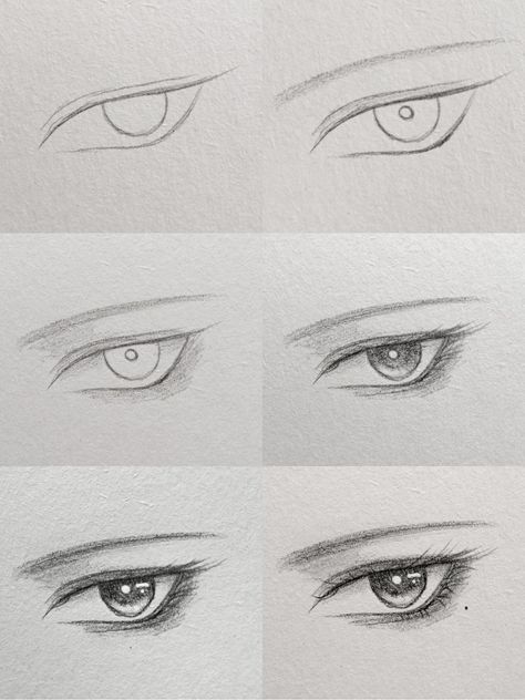 Anime sketch drawing art Anime Eye Drawing Step By Step, Eyes Drawing Steps, Anime Eyes Looking To The Side, Steps To Draw An Eye, Anime Eyes Drawing Step By Step Easy, Drawing Anime Eyes Step By Step, How To Draw Eyes Anime Easy, Drawing Eyes Step By Step Anime, Drawings Of Eyes Anime