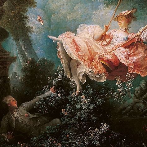 The Swing by Jean-Honoré Fragonard (ca. 1767) from The Wallace Collection in London. #arthistory #art #historyofart by paintings.daily Rococo Painting, Jean Honore Fragonard, Rococo Art, Most Famous Paintings, French Rococo, Baroque Art, Easy Writing, Art Carte, Sofia Coppola