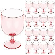 Brown Baby Shower Ideas, Plastic Tea Cups, Pink Party Decorations, Wedding Wine Glasses, Plastic Wine Glasses, Pink Glassware, Champagne Flute Set, Hand Painted Wine Glasses, Wedding Cups