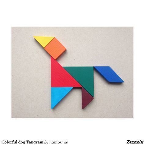 Colorful dog Tangram Postcard #dog #animals #tangram #Postcard #zazzle #pets #Chinesenewyear #2018 Postcards Diy, Diy Stuffed Animals, Pet Gifts, Animals And Pets, Thank You Cards, Personalized Gifts, Create Your Own, Unique Designs, Custom Design