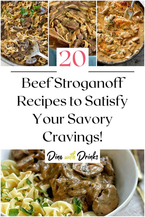 Collage of 4 beef stroganoff recipes. Beef Stroganoff Recipes, Stroganoff Recipes, Traditional Beef Stroganoff, Best Beef Stroganoff, Stroganoff Recipe, Tender Beef, Beef Stroganoff, Ultimate Comfort Food, Inspired Recipes