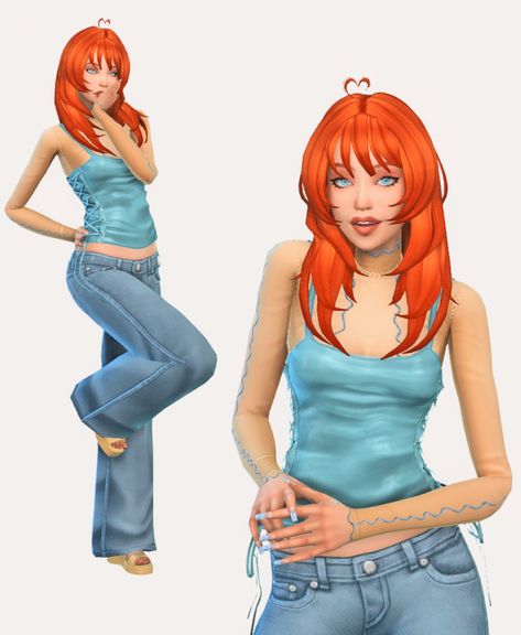 Sims 4 Cas Mods Outfits, Sims 4 Cc Y2k Hair Maxis Match, Winx Sims 4 Cc, Sims 4 Ideas People, Sims Ideas People, The Sims 2 Cc, Nails Top, Sims 4 Traits, 2000s Clothes