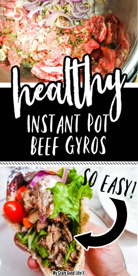 Steak Gyros, Beef Gyros, Instant Loss, Beef Gyro, Slower Cooker, Healthy Instant Pot, Gyro Recipe, Homemade Tzatziki Sauce, Pot Recipes Healthy