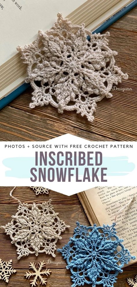 Magical Snowflakes - Ideas and Free Crochet Patterns Snöflingor I Papper, Appliques Au Crochet, Snowflake Crochet, Crochet Snowflake, Crochet Snowflake Pattern, Christmas Bunting, Crochet Ornaments, Crochet Snowflakes, Holiday Crochet