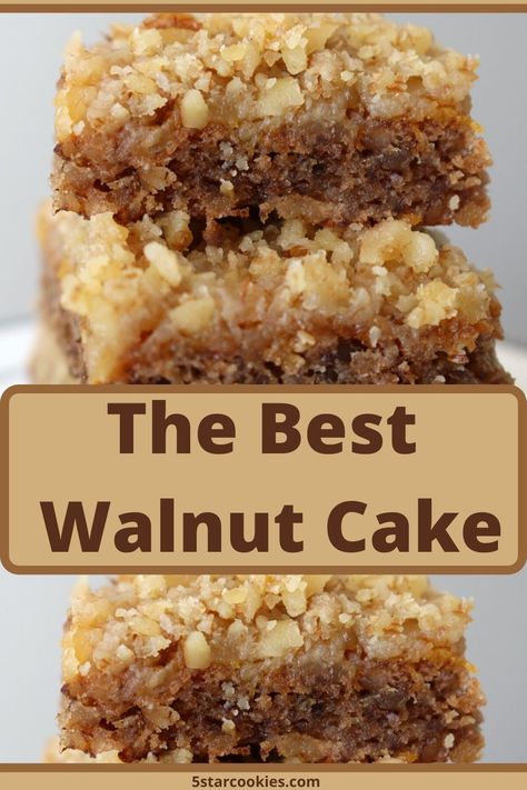 Walnut Recipes Dessert, Walnut Dessert, Walnut Cake Recipe, Bolo Red Velvet, Star Bread, My Dream Come True, Family Cake, Walnut Recipes, Muffin Man