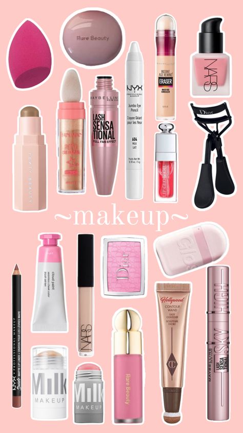 #beauty #vibes #makeup #aesthetic Makeup Shuffles, Popular Makeup Products, Preppy Makeup, Makeup Bag Essentials, Makeup Wishlist, Makeup Needs, Fancy Makeup, Pretty Skin Care, Pretty Skin