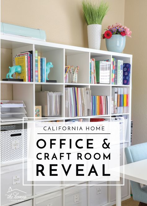 California Closets Craft Room, Office / Craft Room Combo, Office Scrapbook Room, Office With Craft Area, Craft Room And Home Office Combo, Sewing And Office Room Ideas, Home Office And Craft Room Design, Craft And Office Room, Scrapbook Room Organization Work Spaces