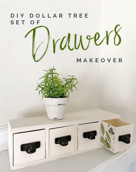 Decoration Hacks, Diy Farmhouse Ideas, Dollar Store Diy Organization, Dollar Store Diy Projects, Dollar Store Hacks, Diy Drawers, Diy Dollar Tree Decor, Dollar Tree Decor, Set Of Drawers